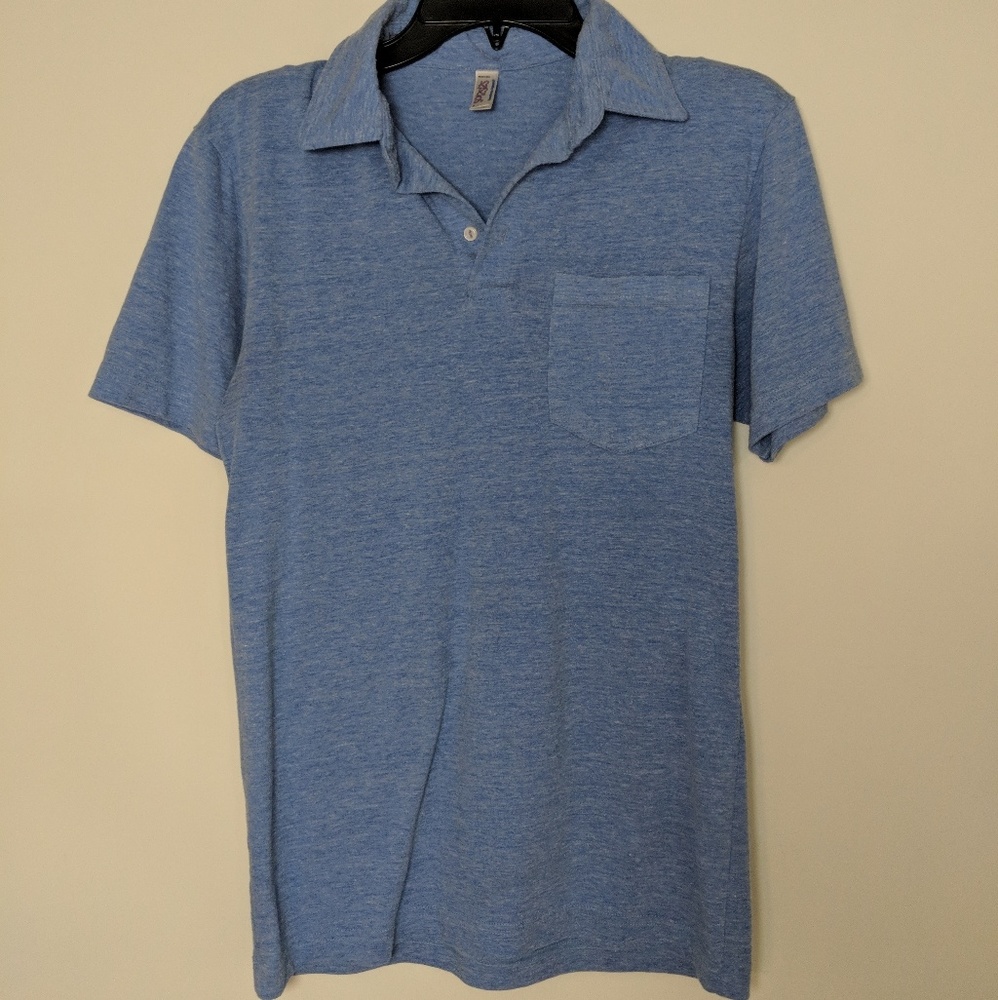 Mens American Apparel Blue Polo
